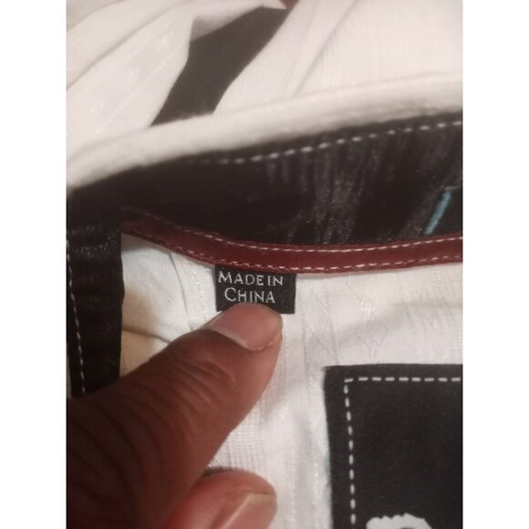 ROAR Buckle Enough Excuses Mens White Embroidered Long Sleeve Button Shirt Large - Picture 10 of 15